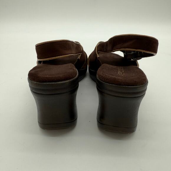 Naturalizer Women's Mathematics Wedge Leather Brown Comfort Cushion Sandals 9 - Picture 5 of 7